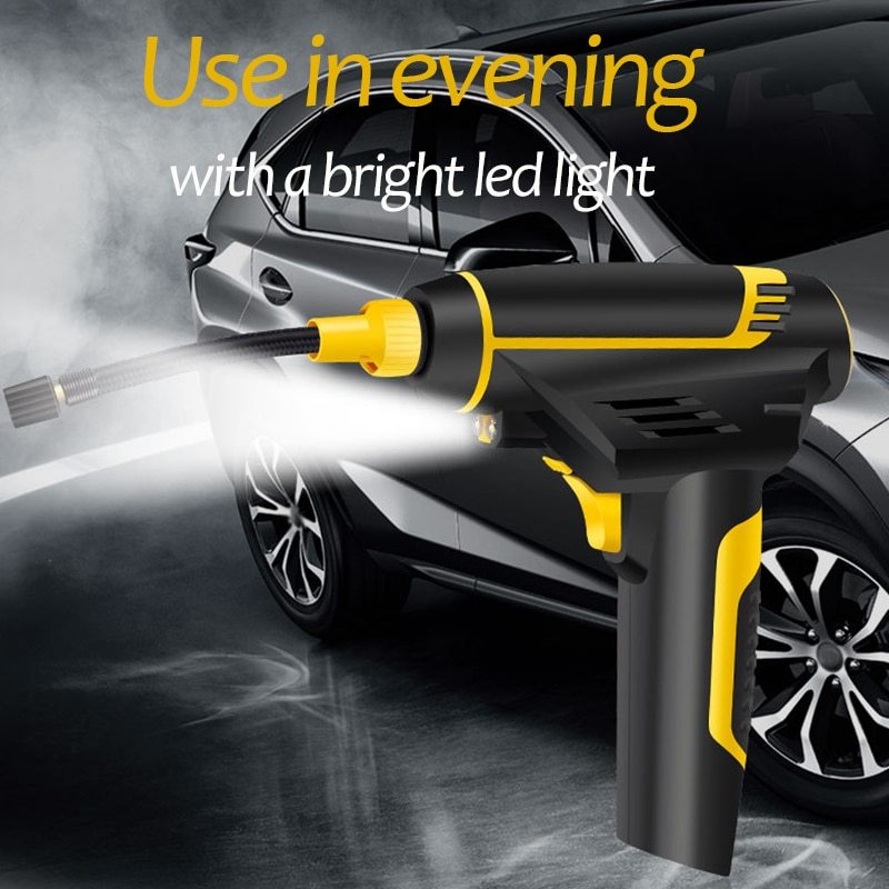 Automatic Portable Handheld Digital LED Smart Car Air Compressor - Auto Clean Pro